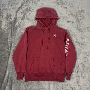 Ariat Maroon Hooded Sweatshirt with Sleeve Logo